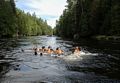 Matthew, Carl, Holly, Miranda, and Henry cooling it.<br />CrabApple white water rafting on the Kennebeck.<br />July 9, 2017 - The Forks, Maine.