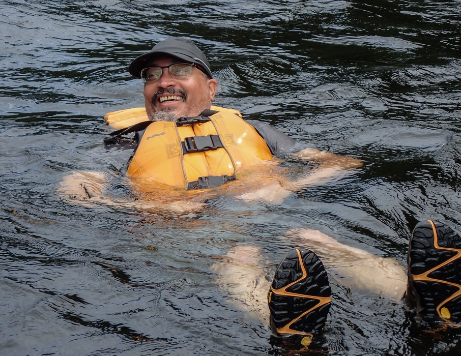 Carl enjoying the swim.<br />CrabApple white water rafting on the Kennebeck.<br />July 9, 2017 - The Forks, Maine.