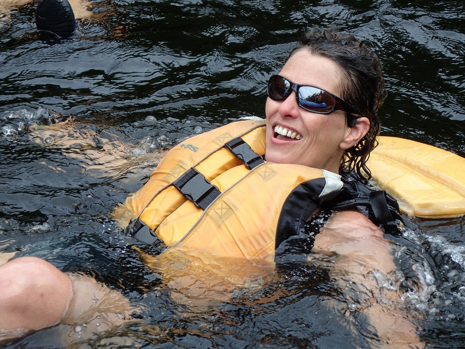 Holly in the water.<br />CrabApple white water rafting on the Kennebeck.<br />July 9, 2017 - The Forks, Maine.