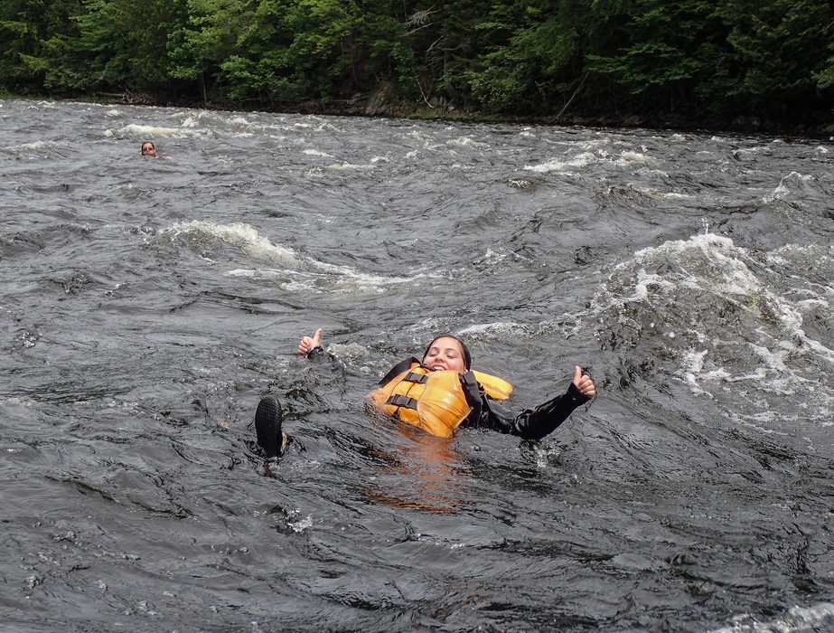 Miranda seems to have a good time.<br />CrabApple white water rafting on the Kennebeck.<br />July 9, 2017 - The Forks, Maine.