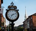 Clock on Market Street.<br />July 21, 2017 - Portsmouth, New Hampshire.