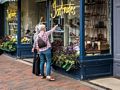 Baiba and Joyce window shopping.<br />July 21, 2017 - Portsmouth, New Hampshire.