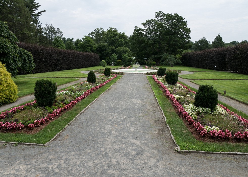 The Manor House formal garden.<br />July 22, 2017 - The Gardens at Elm Bank, Wellesley, Massachusetts.