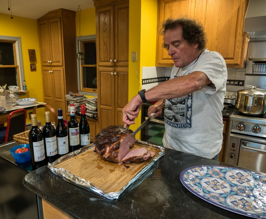 Paul and his delicious ham.<br />July 29, 2017 - At Paul and Norma's in Tewksbury, Massachusetts.