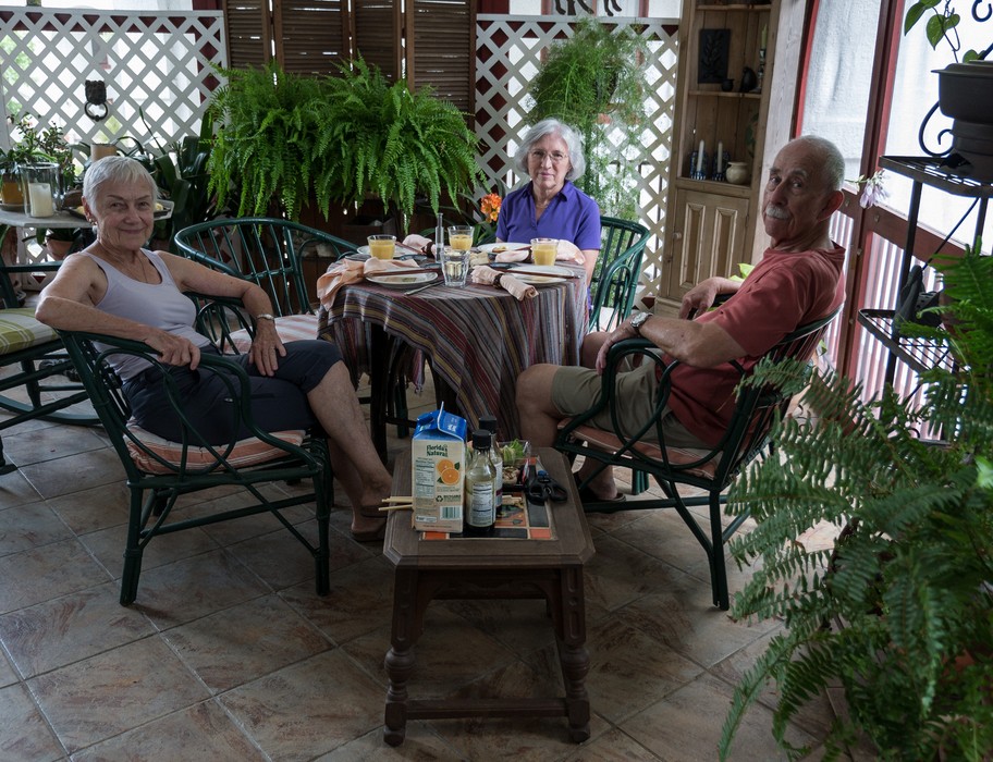 Baiba, Joyce, and Ronnie at lunch.<br />July 1, 2017 - At Ronnie and Baiba's in Baltimore, Maryland.