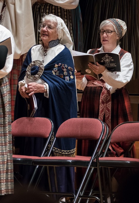 On left, the oldest participant.<br />Latvian Song and Dance Festival.<br />July 3, 2017 - Joseph Meyerhoff Symphony Hall, Baltimore, Maryland.