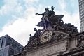 Mercury flanked by Hercules and Minerva and largest Tiffany clock in the world (13 feet in diameter).<br />July 12, 2017 - Manhattan, New York City, New  York.