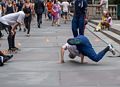 Street dancers in front of the Library.<br />July 12, 2017 - Manhattan, New York City, New  York.