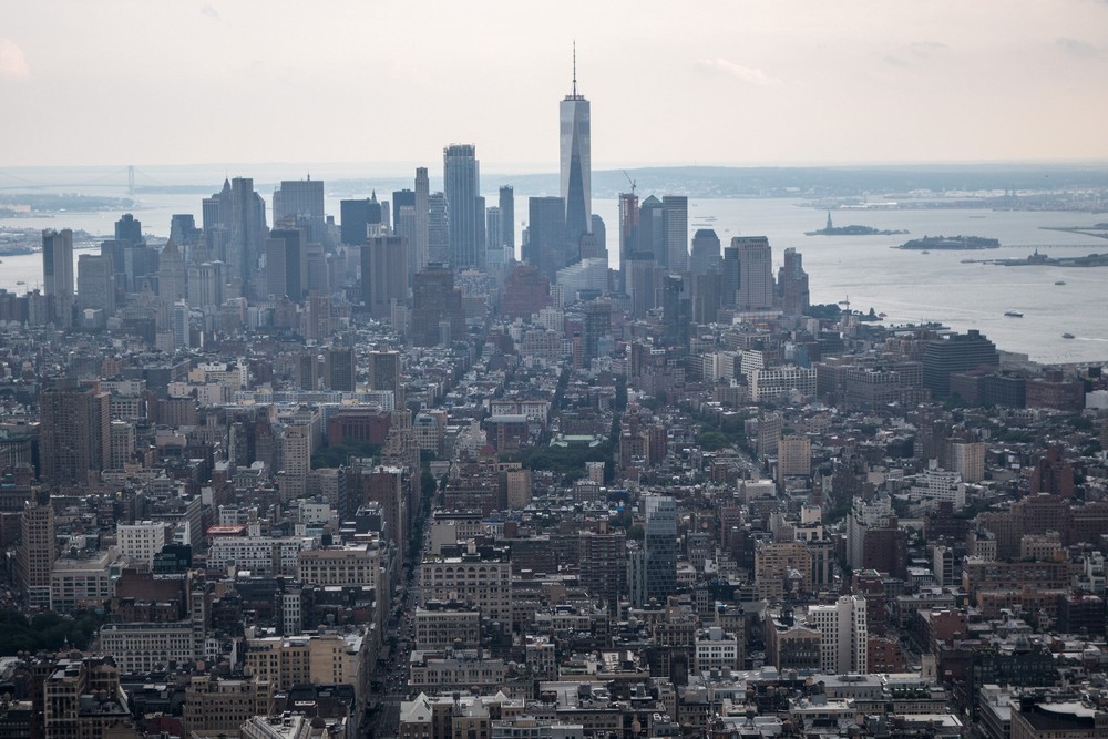 View SSW from 86th floor of the Empire State Building.<br />July 12, 2017 - Manhattan, New York City, New  York.
