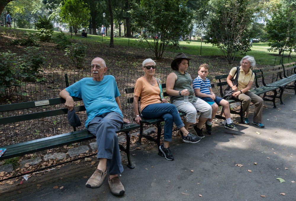 Ronnie, Baiba, Miranda, Matthew, and Joyce taking a break in Central Park.<br />July 13, 2017 - Manhattan, New York City, New  York.