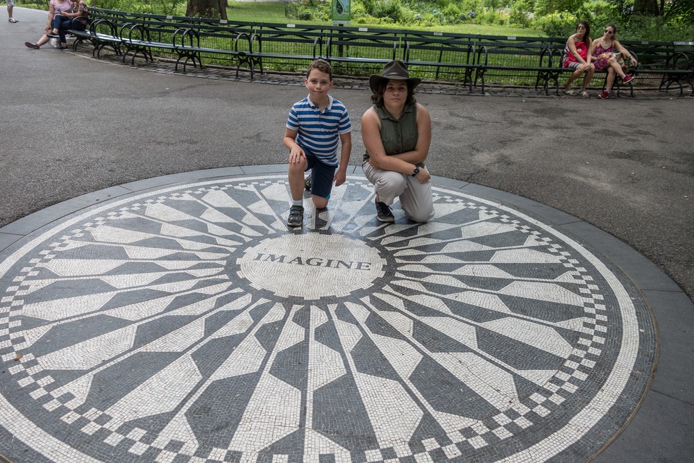 Matthew and Miranda at Strawberry Fields (in memory of John Lennon) in Central Park.<br />July 13, 2017 - Manhattan, New York City, New  York.