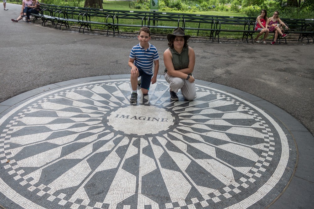 Matthew and Miranda at Strawberry Fields (in memory of John Lennon) in Central Park.<br />July 13, 2017 - Manhattan, New York City, New  York.