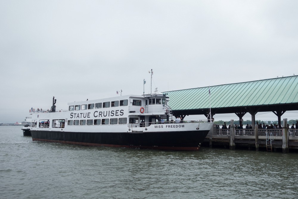 Ferry at Liberty Island.<br />July 13, 2017 - Manhattan, New York City, New  York.