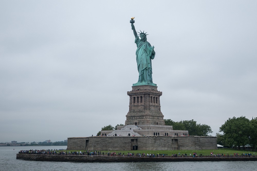 Statue of Liberty on Liberty Island.<br />July 13, 2017 - Manhattan, New York City, New  York.