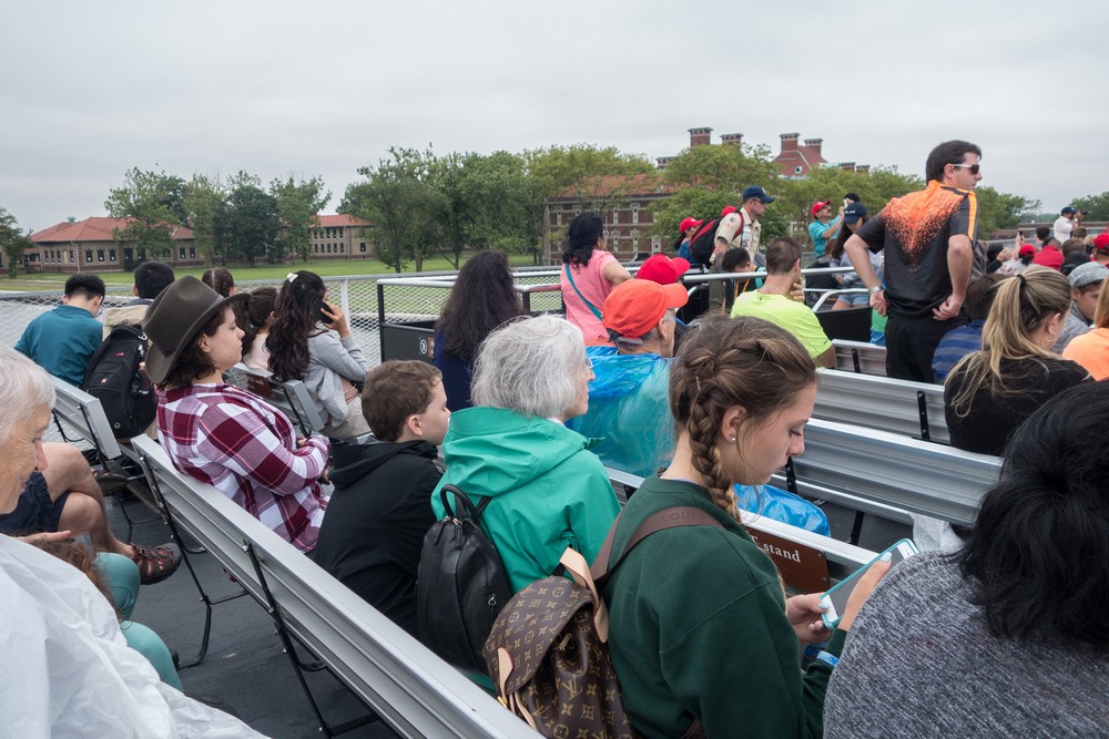 Miranda, Matthew, and Joyce arriving at Ellis Island.<br />July 13, 2017 - Manhattan, New York City, New  York.