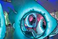 Miranda and Matthew on the SeaGlass Carousel at Battery Park.<br />July 13, 2017 - Manhattan, New York City, New  York.