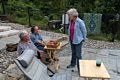 Norma, Paul, and Joyce, and some tomatoes I presume from Paul's garden.<br />Aug. 6, 2017 - At Carl and Holly's in Mendon, Massachusetts.