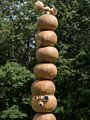 'Gourd Endless Column with Peep Holes' by Chuck Mead.<br />Maudslay Outdoor Sculpture show installation.<br />Sep. 9, 2017 - Maudslay State Park, Newburyport, Massachusetts.