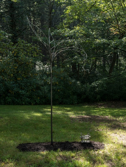 'Safety Net' by Joyce Audy Zarins.<br />Maudslay Outdoor Sculpture show installation.<br />Sep. 9, 2017 - Maudslay State Park, Newburyport, Massachusetts.