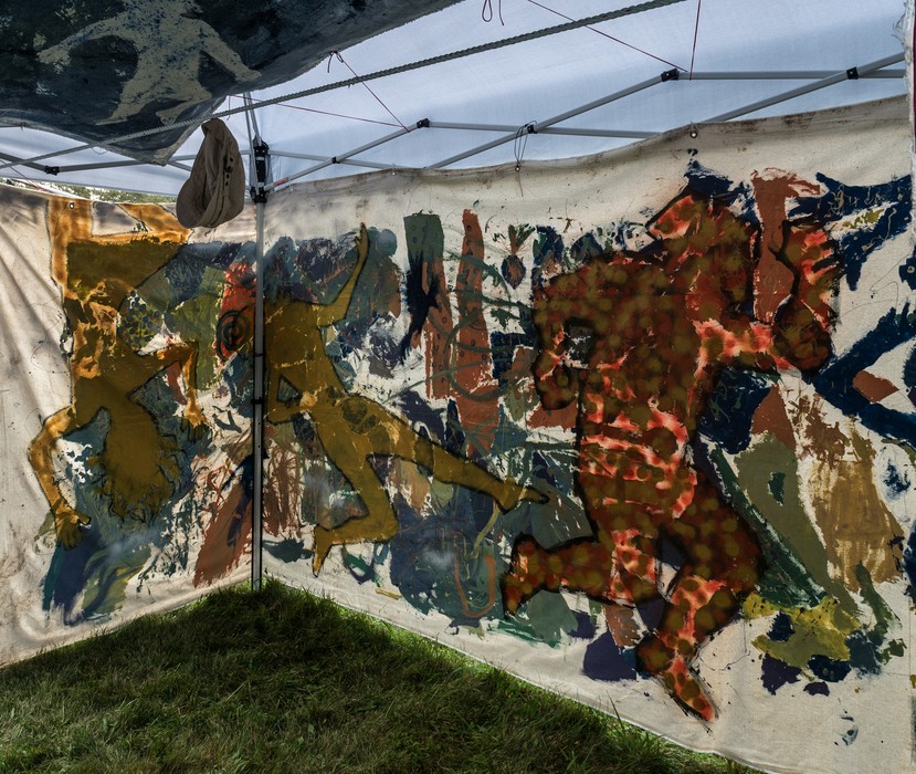 Untitled by Gordon Przybyla & Damon Jespersen.<br />Maudslay Outdoor Sculpture show installation.<br />Sep. 9, 2017 - Maudslay State Park, Newburyport, Massachusetts.