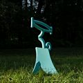 'I Had an Idea' by Gary Rathmell.<br />Maudslay Outdoor Sculpture show installation.<br />Sep. 9, 2017 - Maudslay State Park, Newburyport, Massachusetts.
