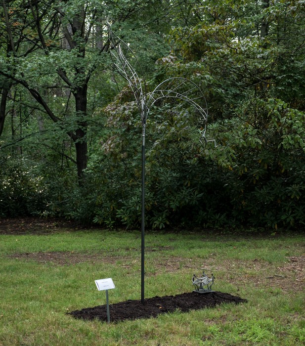 'Safety Net' by Joyce Audy Zarins.<br />Maudslay Outdoor Sculpture show installation.<br />Sep. 9, 2017 - Maudslay State Park, Newburyport, Massachusetts.