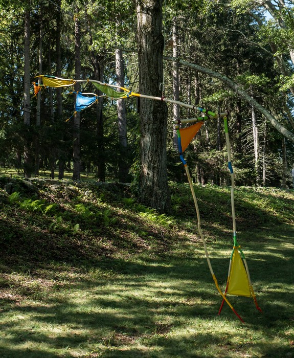 'Hold On' by Bert Snow.<br />Maudslay Outdoor Sculpture show installation.<br />Sep. 10, 2017 - Maudslay State Park, Newburyport, Massachusetts.