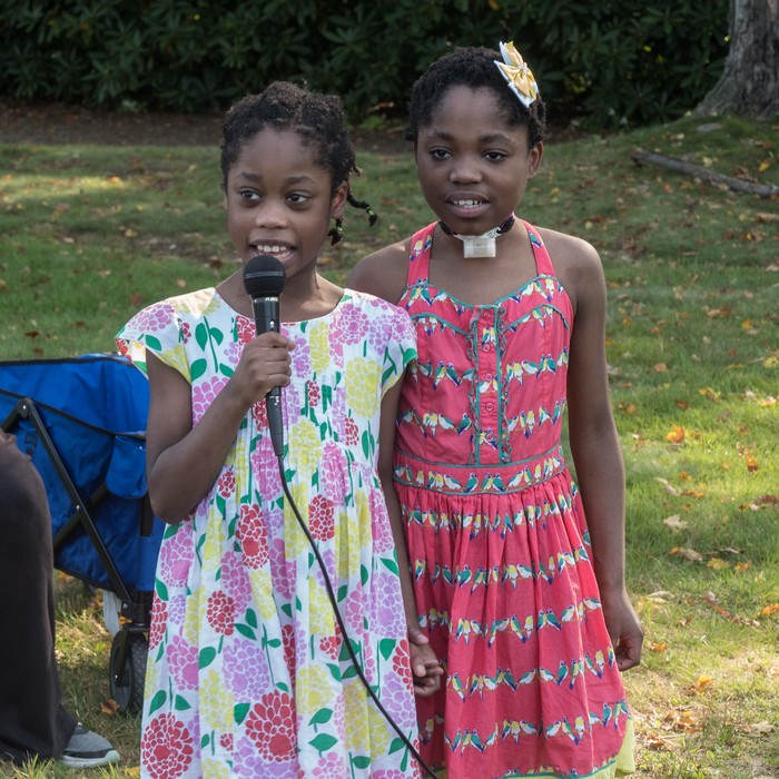 Kiva and Adrien (and Tavish) installed their 'Attention! Communication!'<br />Outdoor Art Show opening and walk through.<br />Sept. 16, 2017 - Maudslay State Park, Newburyport, Massachusetts.