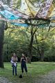Beth Proli-Quinn & Cailla Quinn with their sculpture 'Mandala'.<br />Outdoor Art Show opening and walk through.<br />Sept. 16, 2017 - Maudslay State Park, Newburyport, Massachusetts.