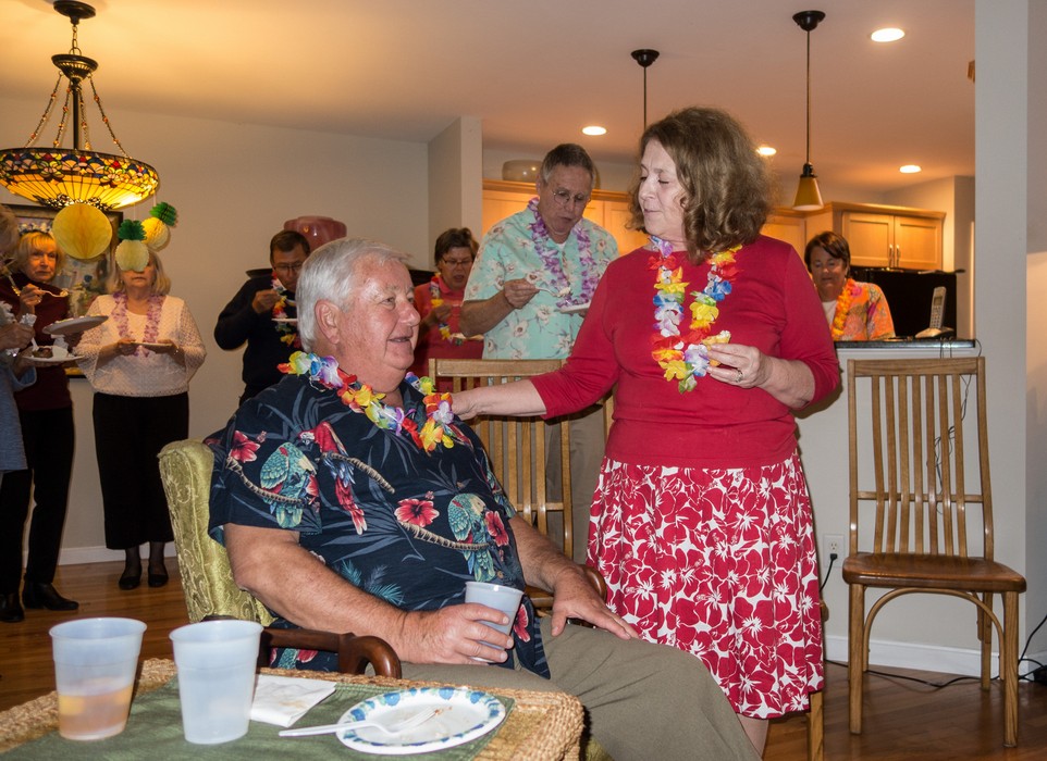 John and Priscilla.<br />John's 75th birthday celebration.<br />Sep. 30, 2017 - At John and Priscilla's in Newmarket, New Hampshire.