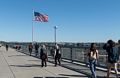 Joyce, Baiba, and Ronnie about halfway across.<br />Oct. 20, 2017 - On the Poughkeepsie-Highland pedestrian bridge, New York.