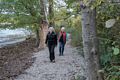 Joyce and Baiba heading back to the car.<br />Oct. 21, 2017 - Saugerties Lighthouse, Saugerties, New York.