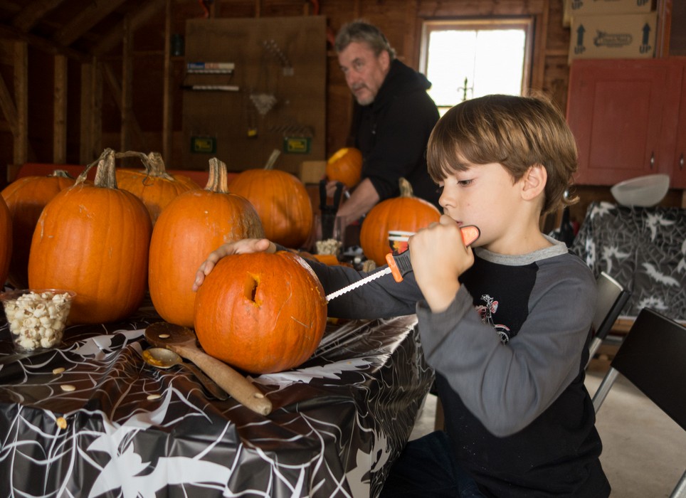 Luca.<br />Pumpkin carving party.<br />Oct. 29, 2017 - At Ron and Kathie's, Merrimac, Massachusetts.