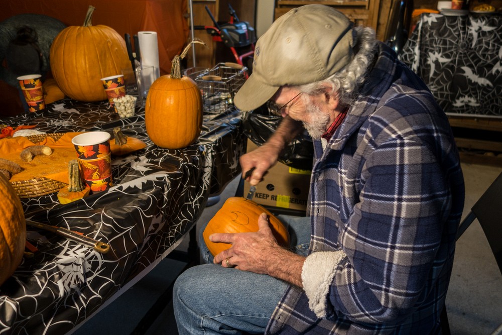 Dick.<br />Pumpkin carving party.<br />Oct. 29, 2017 - At Ron and Kathie's, Merrimac, Massachusetts.