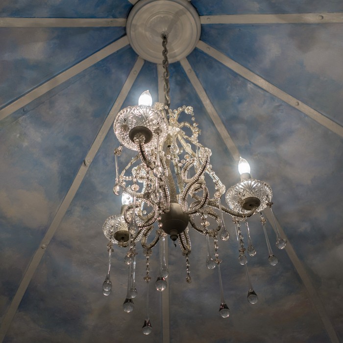 Chandelier.<br />Dinner at the Rear Range Lighthouse, courtesy of Laila.<br />Oct. 31, 2017 - Newburyport, Massachusetts.