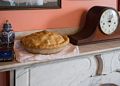 Joyce's apple pie on the mantle.<br />Thanksgiving dinner.<br />Nov. 23, 2017 - At Paul and Norma's in Tewksbury, Massachusetts.