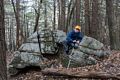 Matthew on rock.<br />Nov. 24, 2017 - Mt. Agamenticus, Maine.