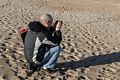 Carl photographing.<br />A walk with Joyce, Carl, and Matthew.<br />Nov. 25, 2017 - Parker River National Wildlife Refuge, Plum Island, Massachusetts.