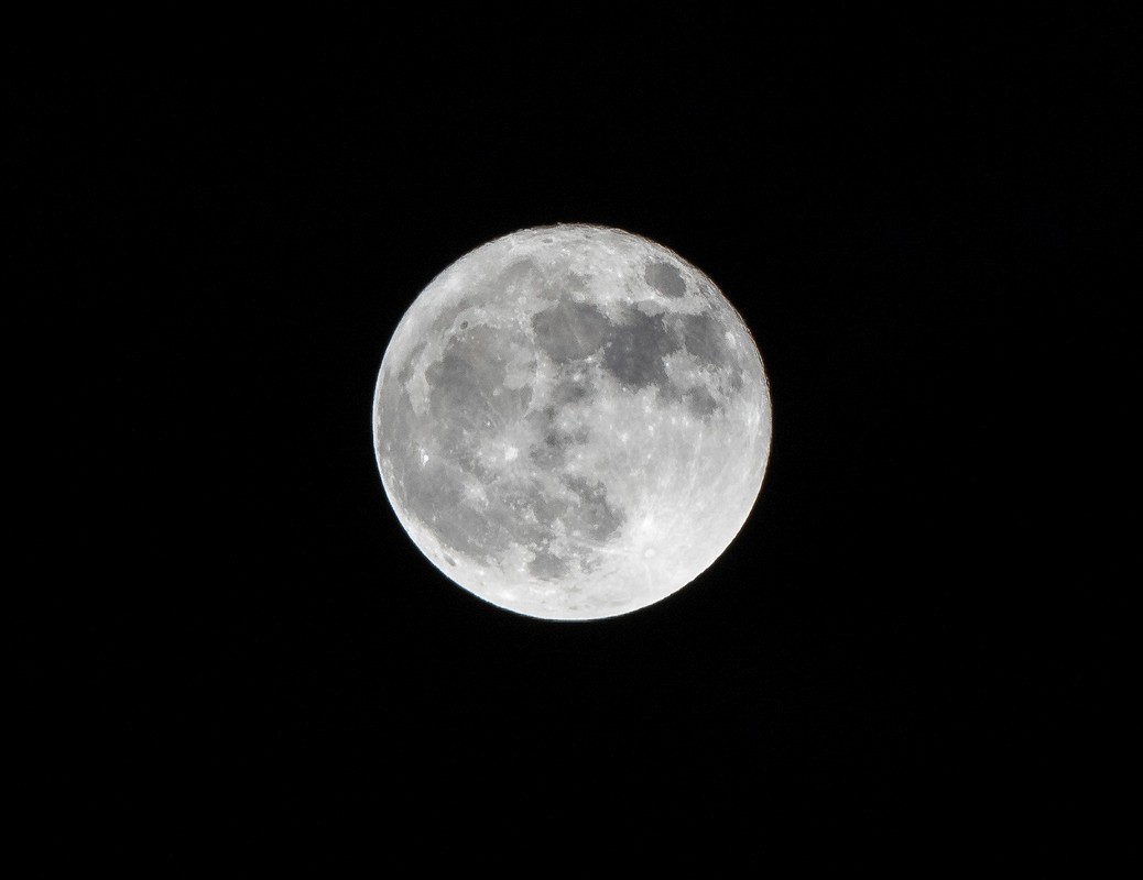 Super full moon (largest full moon of the year) as seen from in front of our house.<br />Dec. 3, 2017 - At home in Merrimac, Massachusetts.