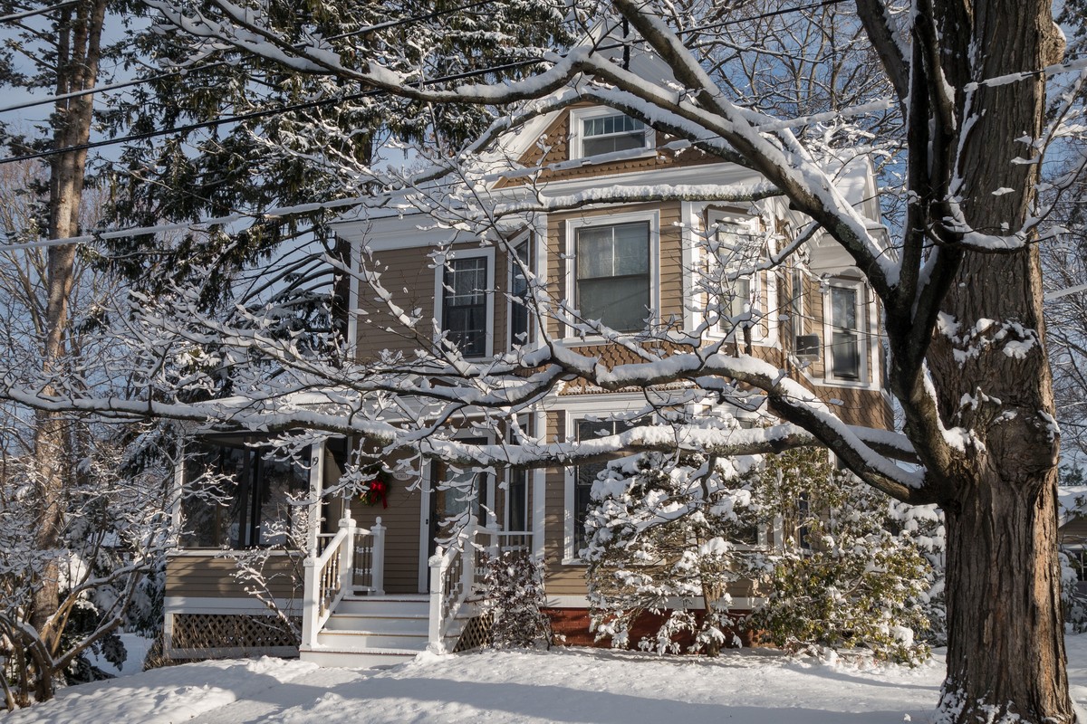 Our house after the first snowstorm of the year.<br />Dec. 10, 2017 - At home in Merrimac, Massachusetts.