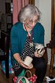 Joyce with a Christmas present.<br />Dec. 25, 2017 - At home in Merrimac, Massachusetts.