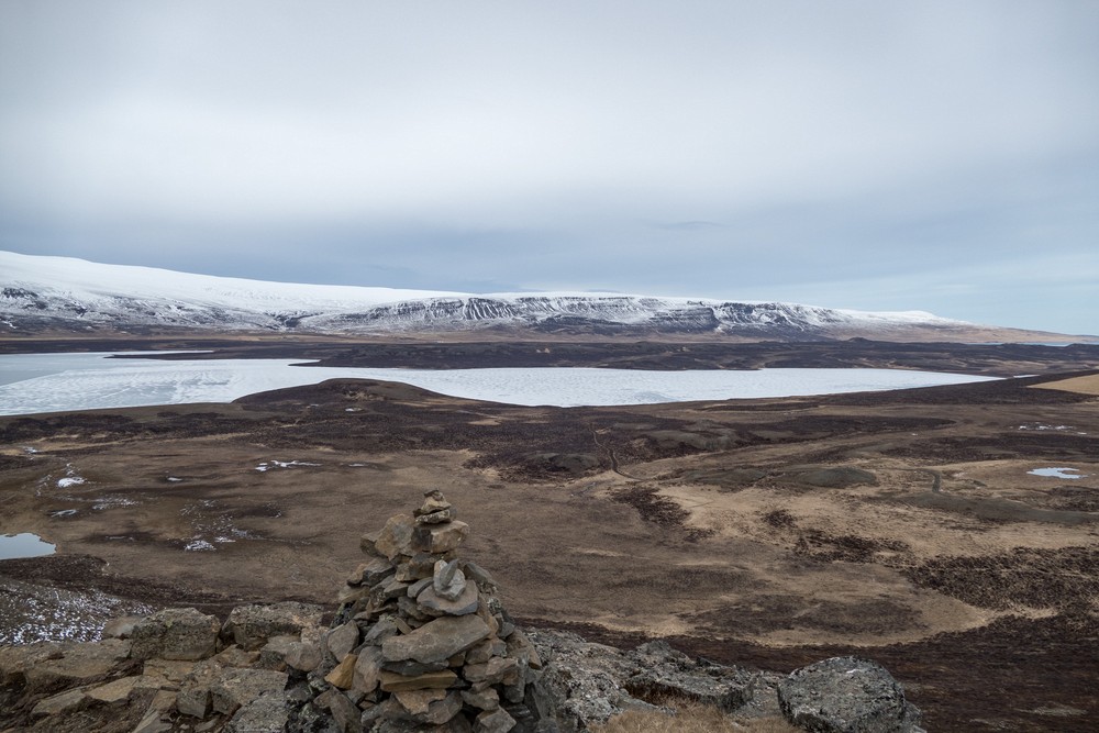 View from the top.<br />April 17, 2017 - At Borgarvirki off Rte. 1, Iceland.