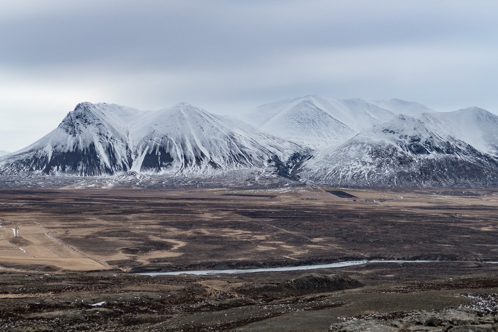 View from the top.<br />April 17, 2017 - At Borgarvirki off Rte. 1, Iceland.