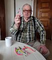 Atli with his business product.<br />April 17, 2017 - Akureyri, Iceland.