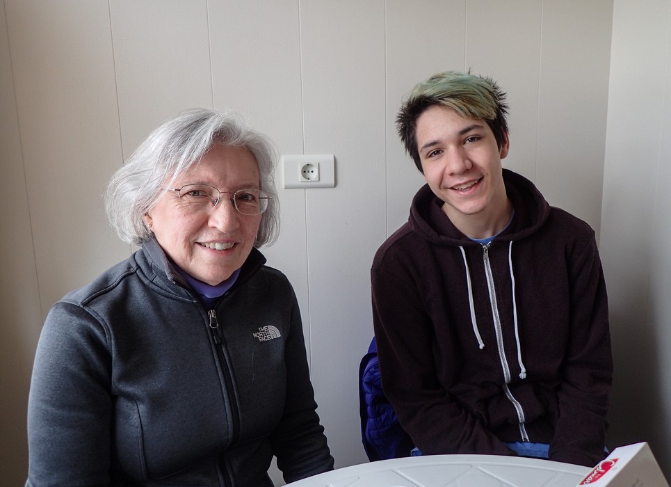 Joyce and Gujn.<br />April 17, 2017 - Akureyri, Iceland.