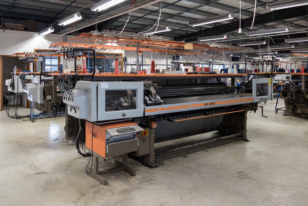 A knitting machine.<br />Kidka Wool Factory Shop.<br />April 18, 2017 - Hvammstangi, Iceland.