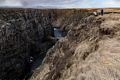 Eric and Joyce at the rim of the gorge.<br />April 19, 2017 - Kolufljfur gorge, Iceland.
