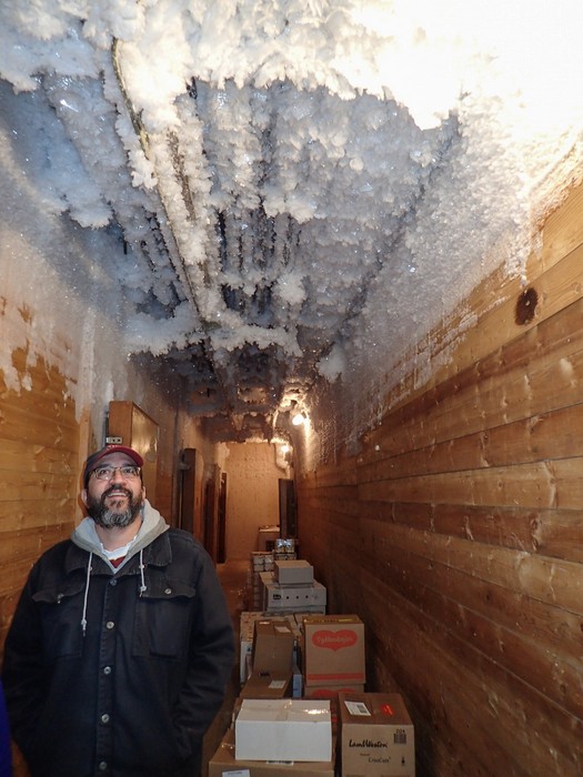 Eric in the freezer room.<br />April 21, 2017 - Hvammstangi, Iceland.