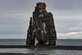 The frozen troll at Hvtserkur (he was cought by daylight).<br />Along the eastern side.<br />April 18, 2017 - Trip around the Vatnsnes Peninsula, Iceland.