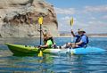 Matthew and Egils.<br />Kayaking with Lake Powell Hidden Canyon Kayak off Lone Rock Beach.<br />Aug. 10, 2017 - Lake Powell, Utah.